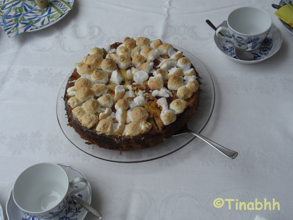 Rhabarber-Erdbeer-Torte mit Baiserhaube